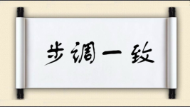 步调一致对对子图片